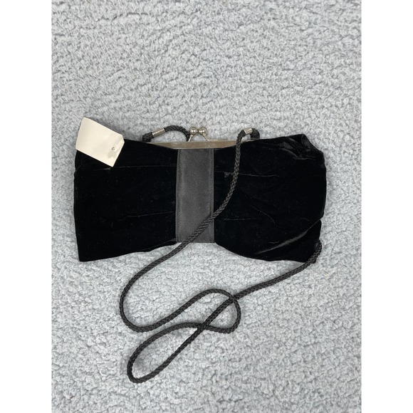 Icing By Claires Small Black Velour Clutch Purse Party Formal Velvet - Picture 1 of 5